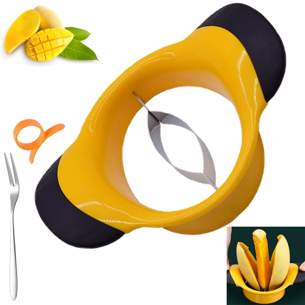CaoXiong Mango Slicer Peeler Cutter Pitter Divider Splitter with Stainless Tteel Blade Removal Tool Anti-skid Handle Super Large Mango Kernel Remover
